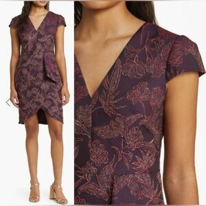 NWT Vince Camuto Jacquard V-Neck Cap Sleeve Dress size 10